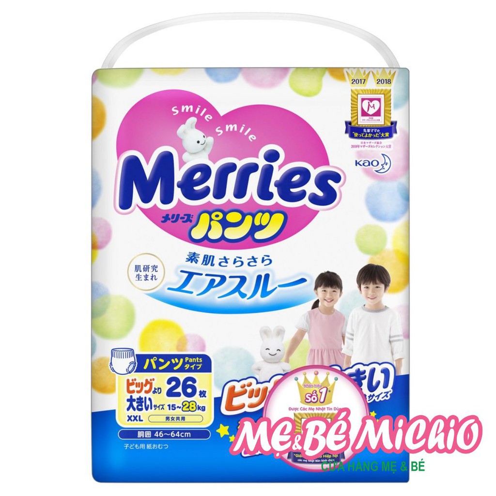 BỈM QUẦN MERRIES XXL 26 (Cho bé từ 15-28kg)