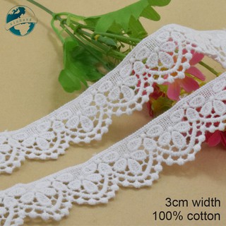 3cm Rộng 100% cotton Ren Cạnh Thêu Ren diy trims mini Đầm Ren Ruy Băng Quần Áo Phụ Kiện 3999
