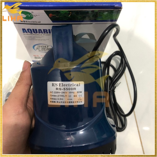 Máy Bơm Hút Cặn Hồ Cá RS-5500R (60W-2700L/H-3M) - Bơm Chìm 360 Độ