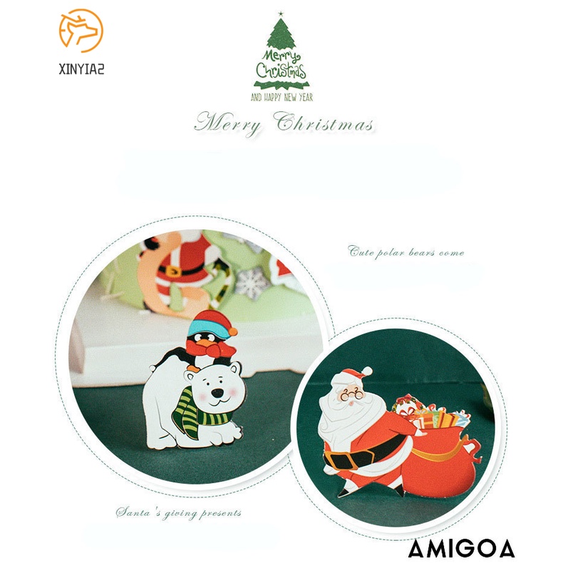 ✨✨Phụ kiện trang trí bánh kem họa tiết ông già noel dịp giáng sinh