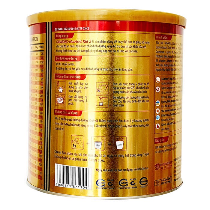 Sữa Diamond Nutrient Kid số 2 hộp 700g
