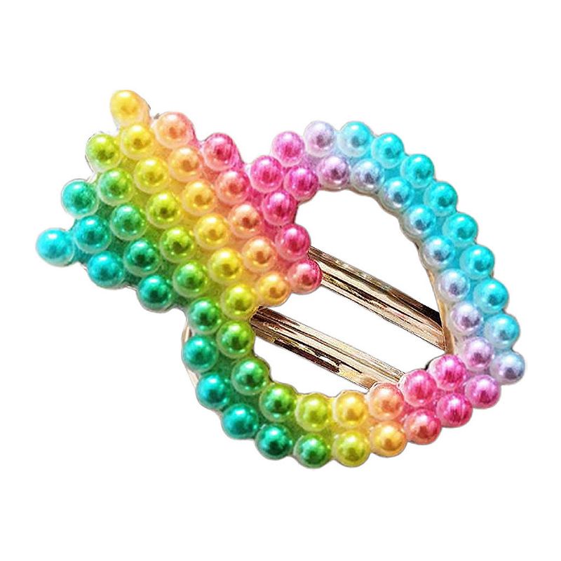 Youyo Kẹp Tóc Hợp Kim Đính Ngọc Trai Giả Màu Cầu Vồng Phong Cách Hàn Quốc Cho Nữ