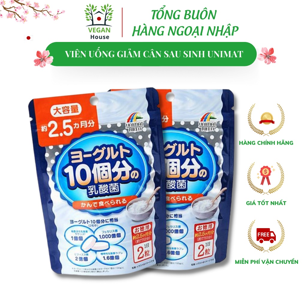 Viên uống giảm cân sau sinh Unimat Riken an toàn, hiệu quả lợi sữa Nhật Bản 154 viên