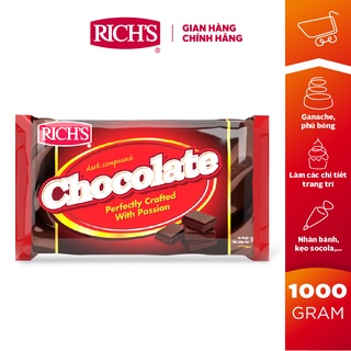 Sô-cô-la compound đen rich's thỏi 1kg