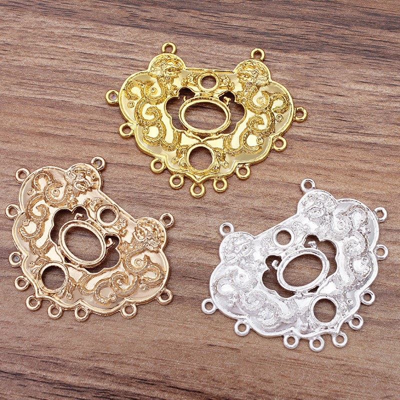 1 phiến đúc khóa trường thọ, khóa trường mệnh 44.5*59.5mm nguyên liệu làm trâm làm trang sức cổ trang