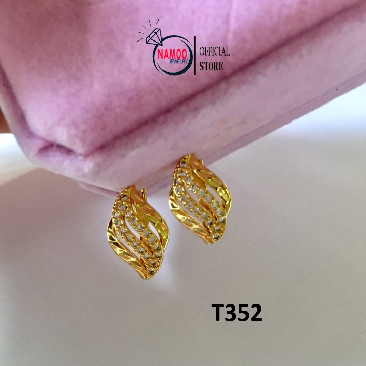 Khuyên Tai Bạc Mạ Vàng Nữ T352 NaMoo Jewelry