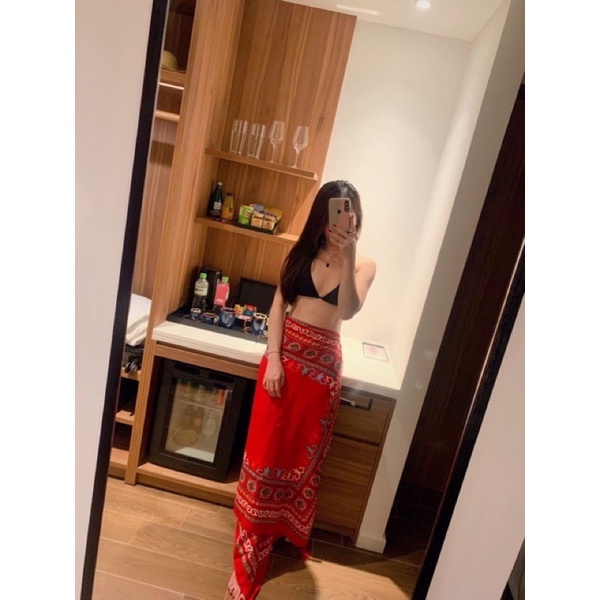 Khăn Choàng Họa Tiết Thổ Cẩm Đi Biển Phong Cách Vintage
