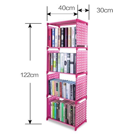 Kệ sách lắp ghép đa năng 4 tầng, giá sách học sinh tiện dụng dễ dàng tháo lắp