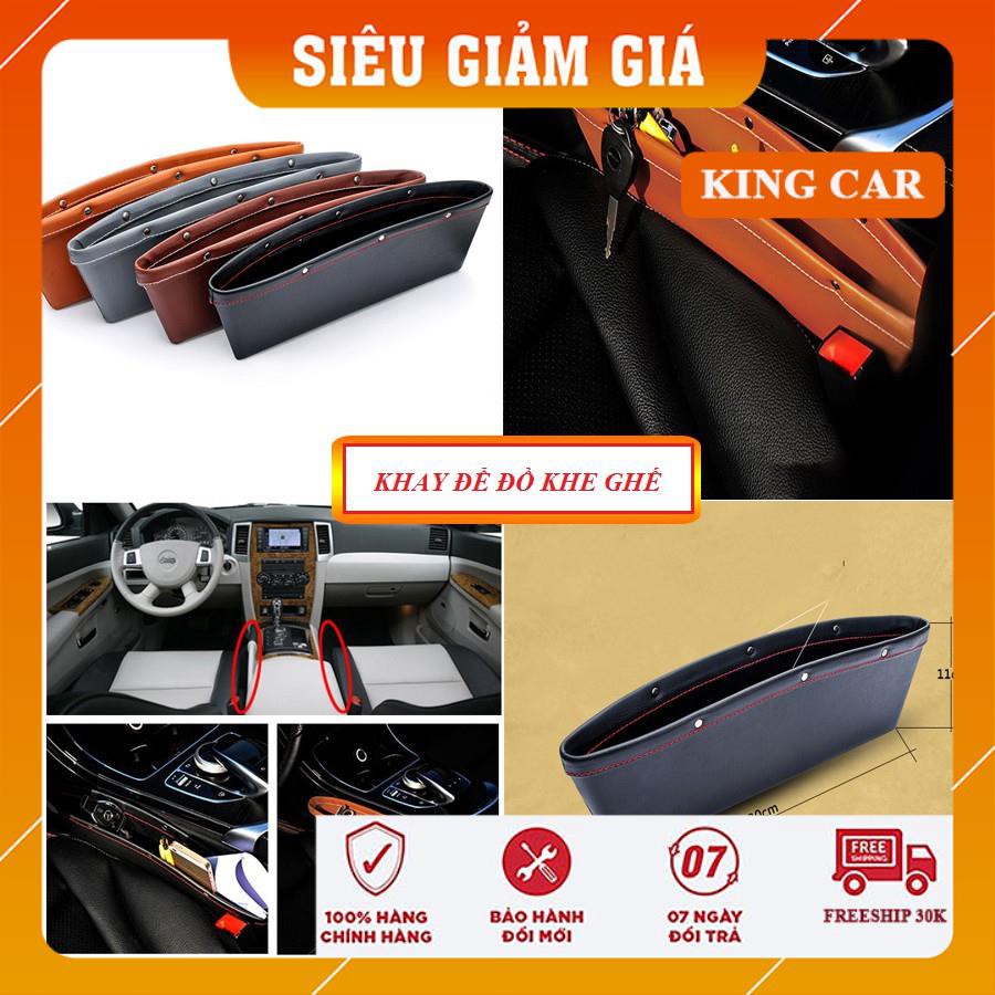 Khay để đồ kẹp khe ghế ô tô, khay để đồ khe ghế oto bọc da sang trọng - Shop KingCar