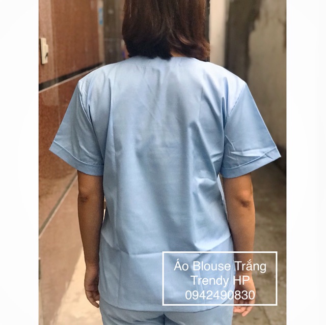 Bộ phẫu thuật nam nữ cao cấp xanh dương - bộ scrubs nam nữ xanh dương