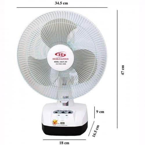 QUẠT SẠC TÍCH ĐIỆN LÀM MÁT HONJIANDA FL-301 VÀ FL 203 LOẠI 12 INCH SỬ DUNG Acquy Globe