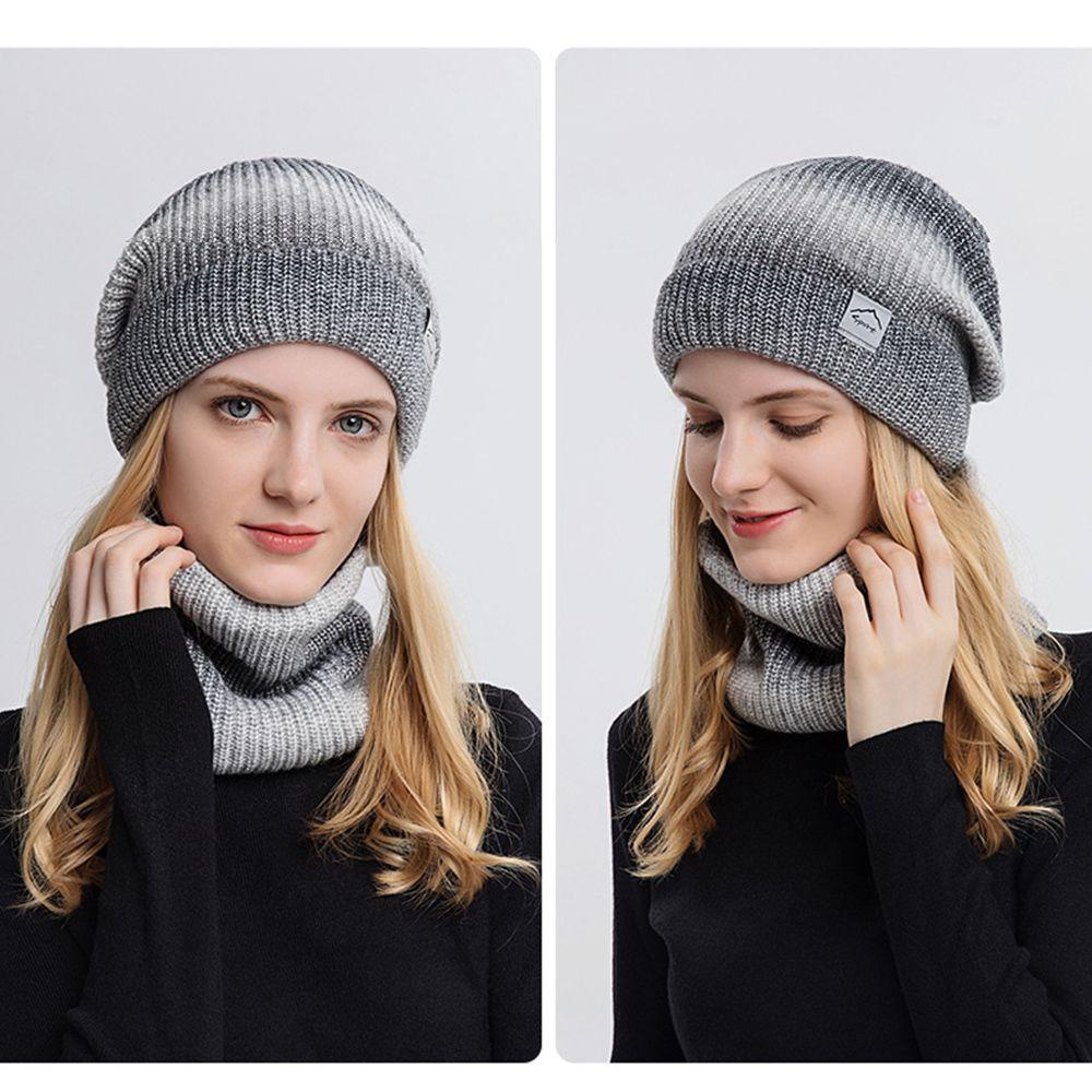 Set Mũ Len Kèm Khăn Choàng Cổ Dày Dặn Giữ Ấm
