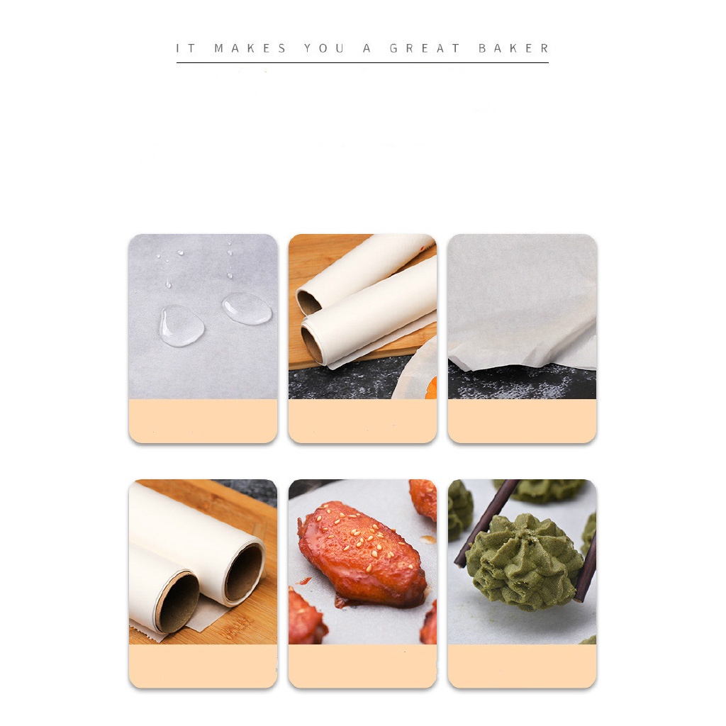 Cuộn giấy silicone hai mặt 5M10M 20M nướng bánh tiện dụng