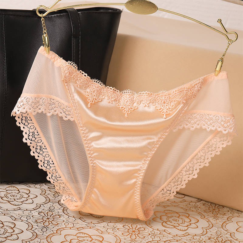 Quần lót sexy ren satin eo thấp bé tre