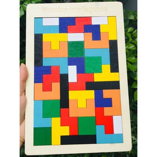 (-free ship- size đại)Đồ Chơi Xếp Hình Thông Minh Cao Cấp Size Đại, Tetris Xếp Gạch Ghép Hình Gỗ Pitomio Montessori