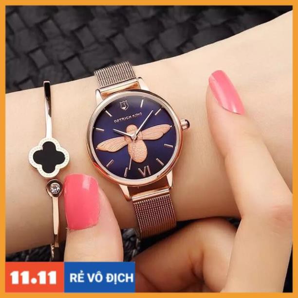 [Hàng chính hãng]  Đồng hồ nữ Ostrich King hàng chính hãng dây thép ko gỉ
