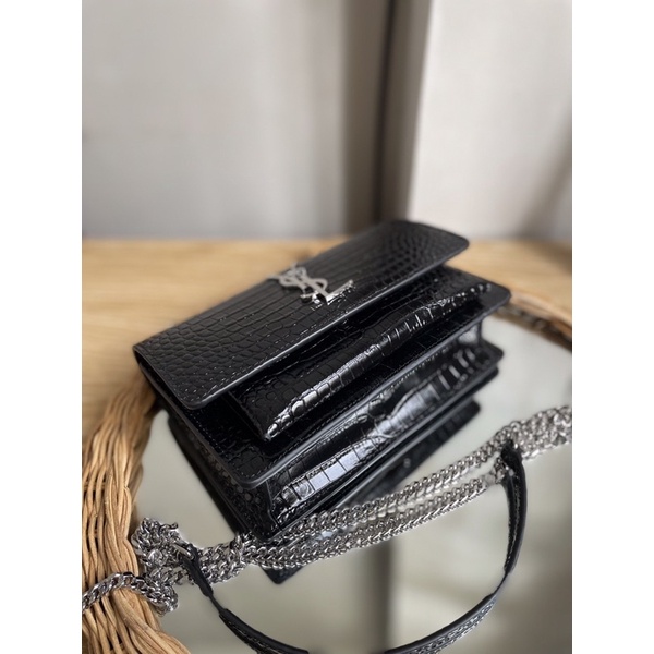 Túi Y s l nắp gập mini da bóng size 20cm full box