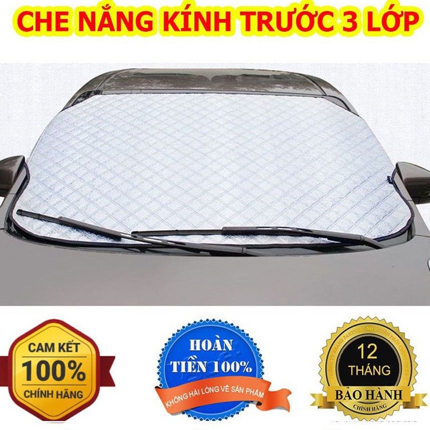 Bạt che nắng kính lái xe ô tô hàng dày phản quang 3 lớp - có ảnh thật