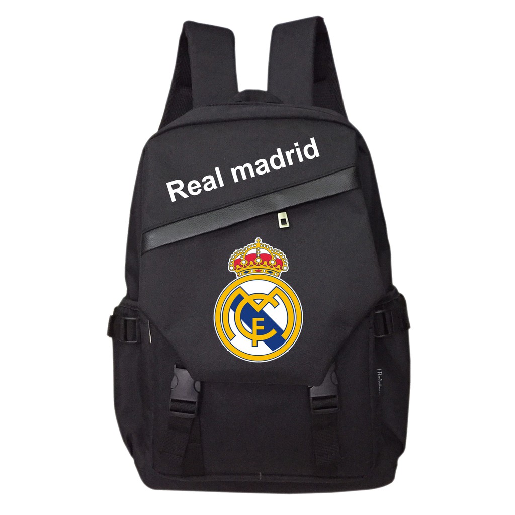 Balo thời trang TROY phối nắp in logo Real Madrid