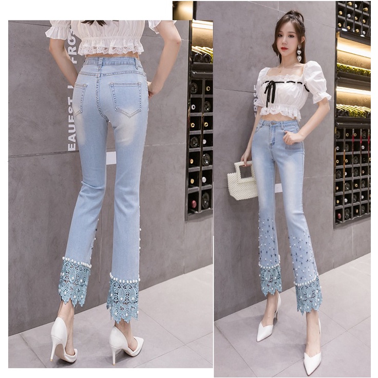 [HÀNG XỊN_TẶNG QUÀ] Quần jean lửng quần jeans nữ cách điệu cao cấp co dãn vải dày chất lượng độc lạ C070