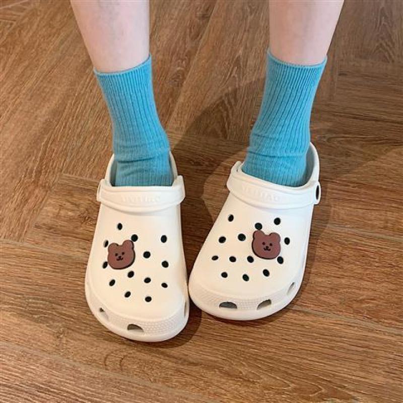 Oeggeo Giày Đục Lỗ Đế Bằng Hình Gấu Hoạt Hình Ngày Mưa Và Ngày Nắng Cho Nam Và Nữ