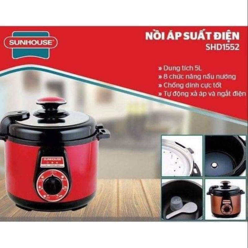 CHƯA BAO GIỜ HẾT HOT🎱 Nồi áp suất điện đa năng Sunhouse SH1552 🎱🔎Giá xả kho #760k( giá các siêu thị trên 840k)Số