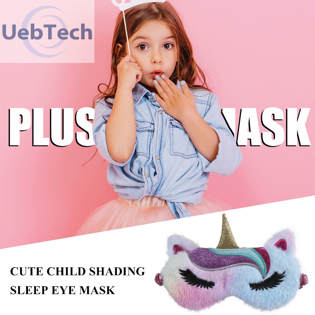 Vỏ bịt mắt ngủ bằng lông nhung kiểu hoạt hình dễ thương xinh xắn cho bé gái