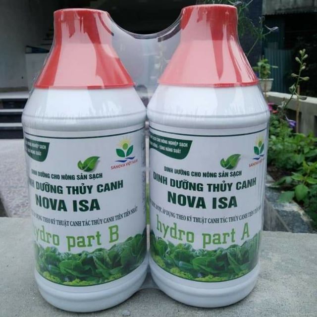 KM 5 cặp dung dịch trồng rau củ quả thủy canh Nova ISA