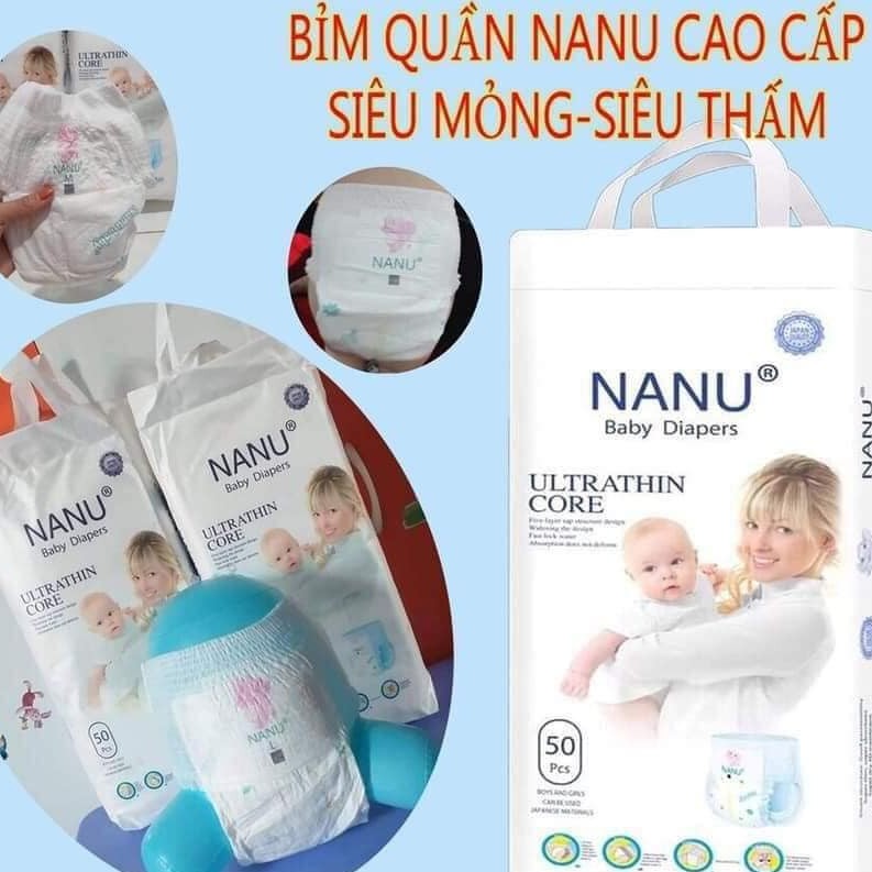 Bỉm Quần NaNu Baby Untrathin Đủ Size M50-L50-XL50-XXL50-XXXL50