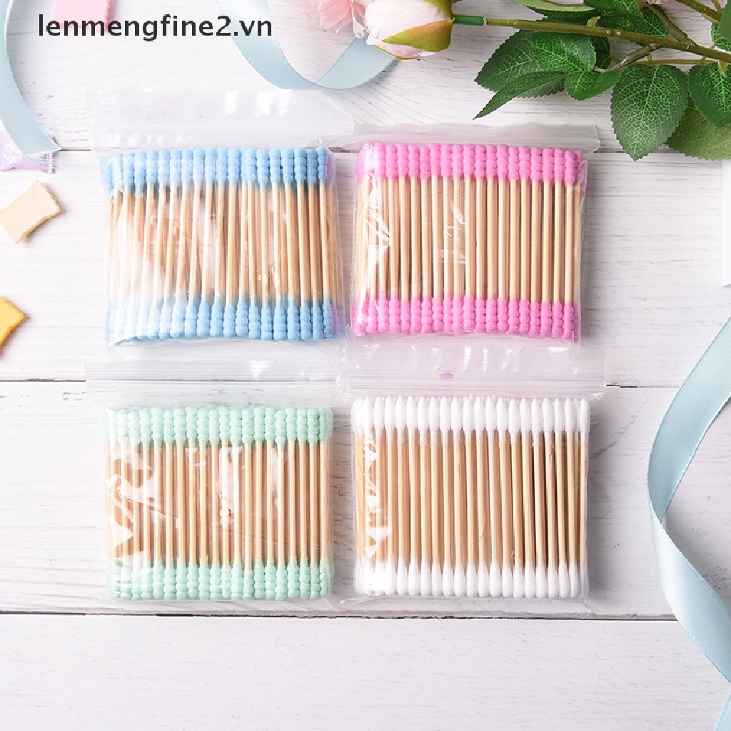 Túi 100 tăm bông cotton 2 đầu màu kẹo