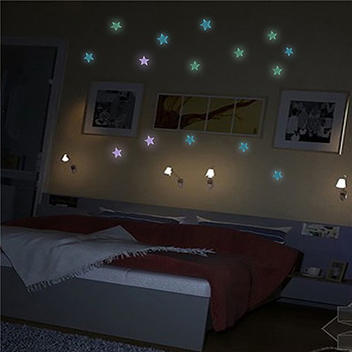 100pcs 3D Fluorescent Stars Wall Stickers