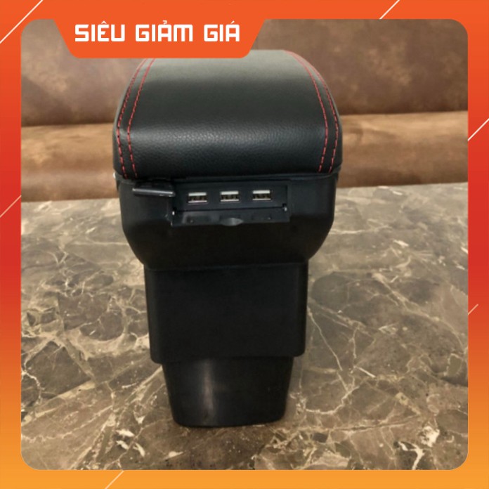 Hộp tỳ tay xe ô tô FORD FIESTA - 7 CỔNG USB - NHIỀU MÀU Hàng Cao Cấp