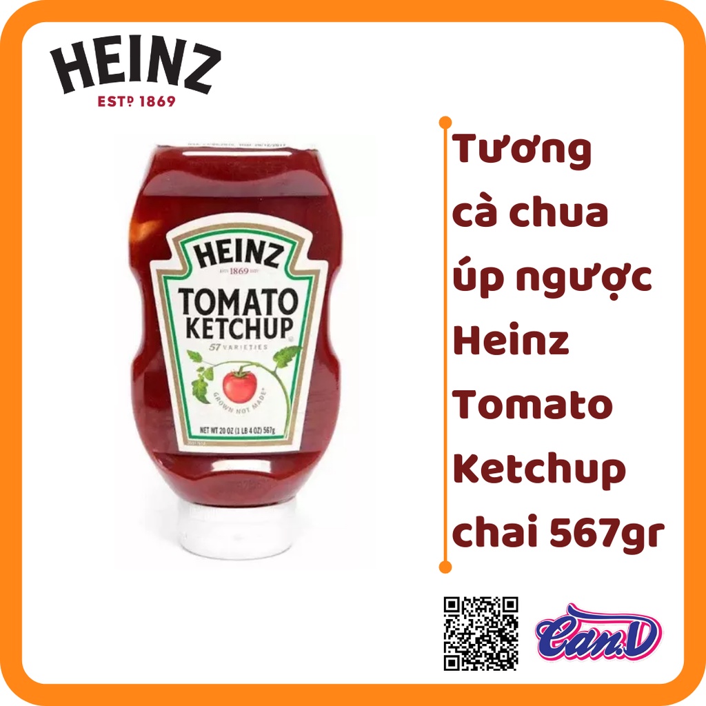 Tương cà chua úp ngược Heinz Tomato Ketchup chai 567gr