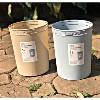 Sọt Đựng Rác Dạng Tròn Có Mắc Cài Túi HIRO INOCHI 5L-10L-15L