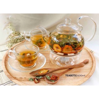 Bộ ấm trà thuỷ tinh chén đĩa thái lan