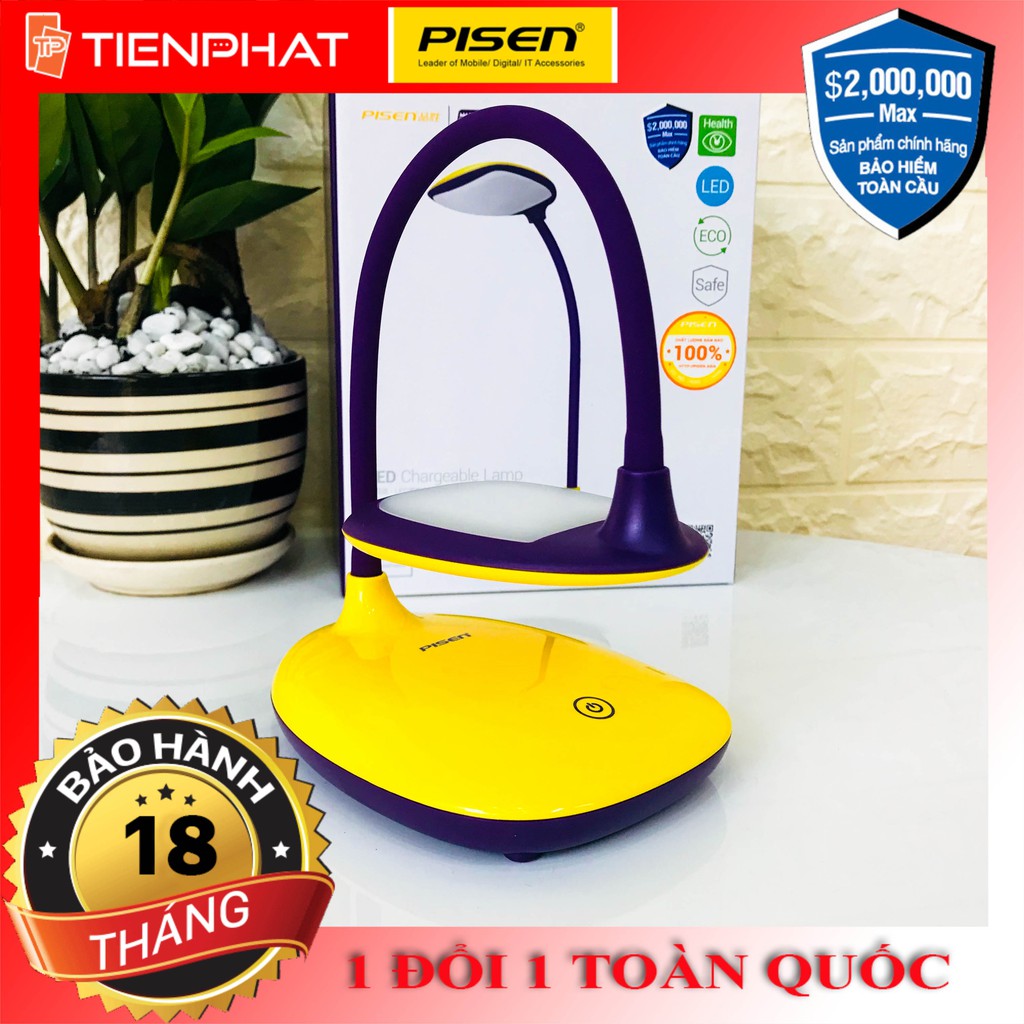 Đèn bàn -  Đèn led Cảm ứng, chống cận, tích điện - Pisen Chính Hãng.