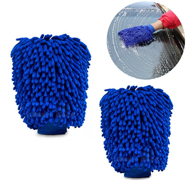 1 Găng tay nhung 2 mặt dùng để lau chùi vệ sinh xe ô tô