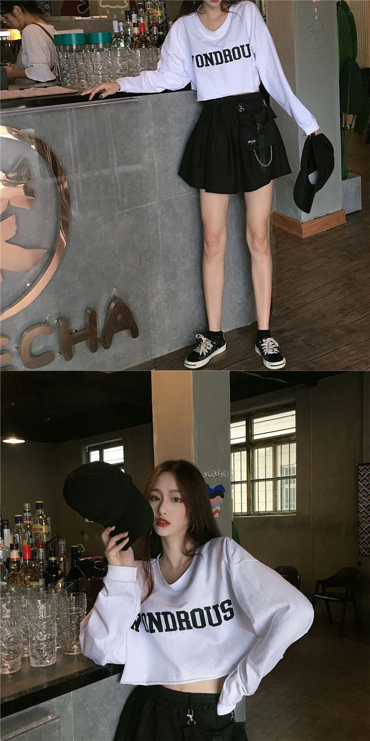 Áo Croptop Tay Dài Phong Cách Hàn Quốc Cho Nữ | BigBuy360 - bigbuy360.vn