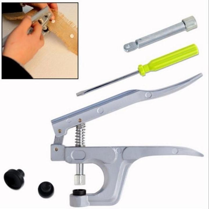 Kìm bấm cúc nhựa - kềm bấm nút nhựa - 50 bộ cúc nhựa