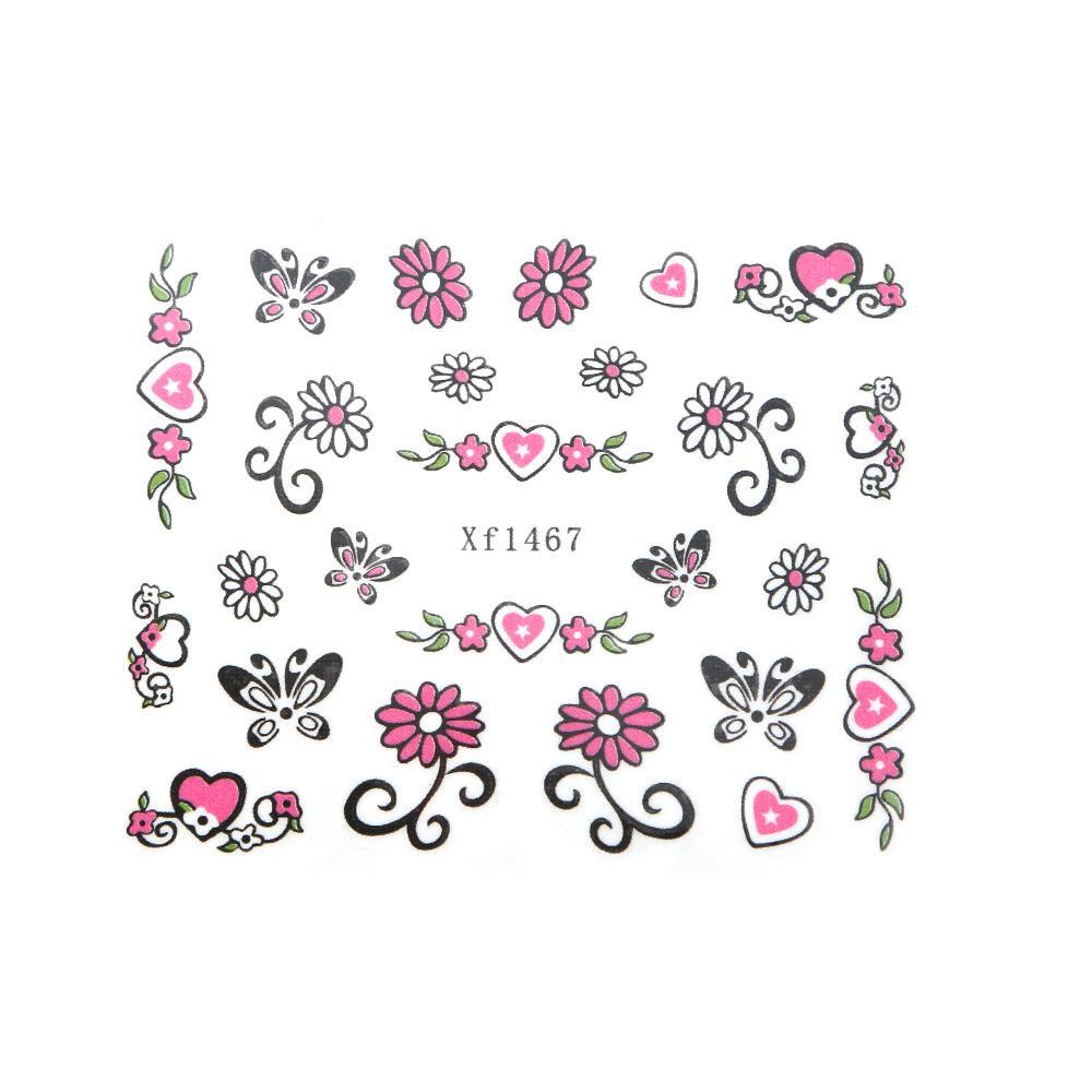 Bộ 50 Miếng Dán Họa Tiết Hoa Hỗn Hợp Trang Trí DIY