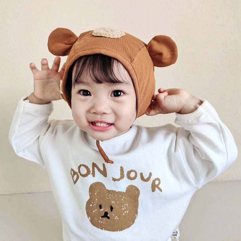 Mũ Len Tai Gấu Hoạt Hình Dễ Thương Cho Bé