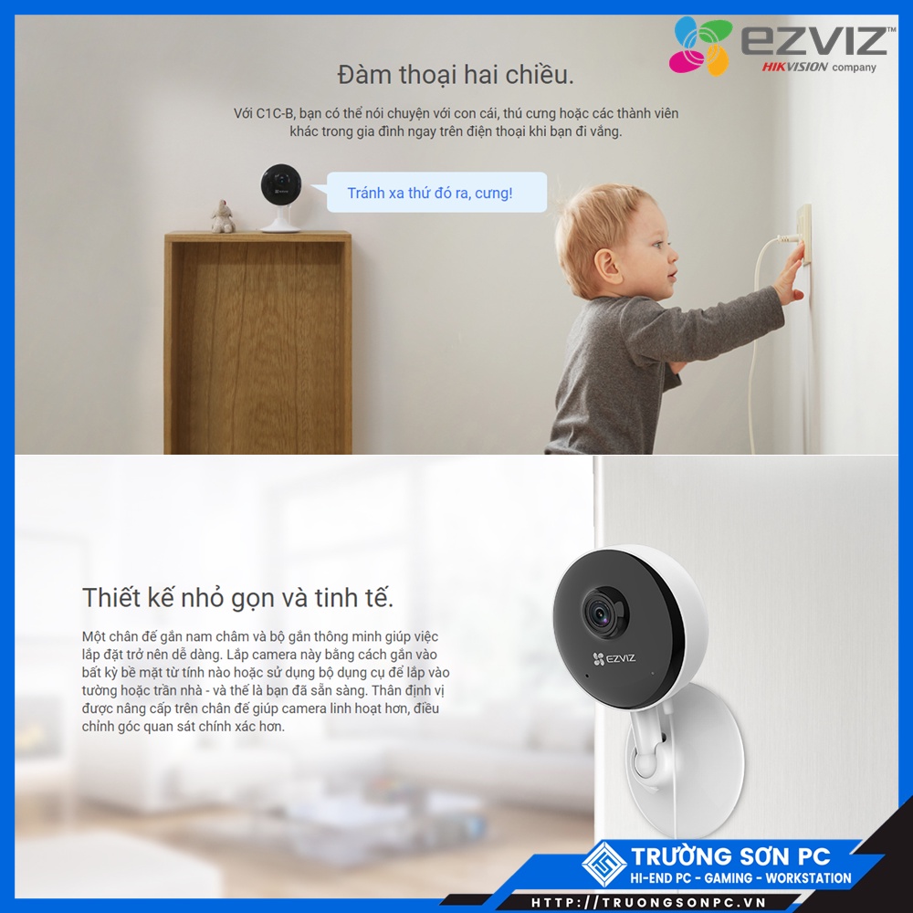Camera IP Wifi EZVIZ C1C 2.0MP/ Mini O 1.0M | Chính Hãng