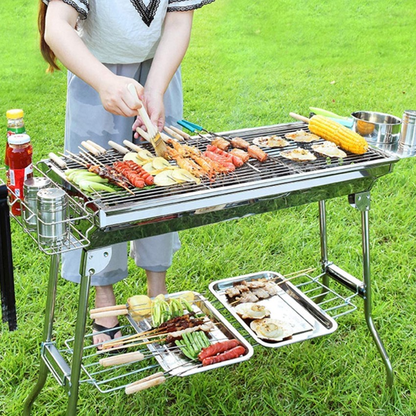 Bếp nướng BBQ ngoài trời dã ngoại Bếp nướng điện không khói có thể gấp gọn chân cao canashop