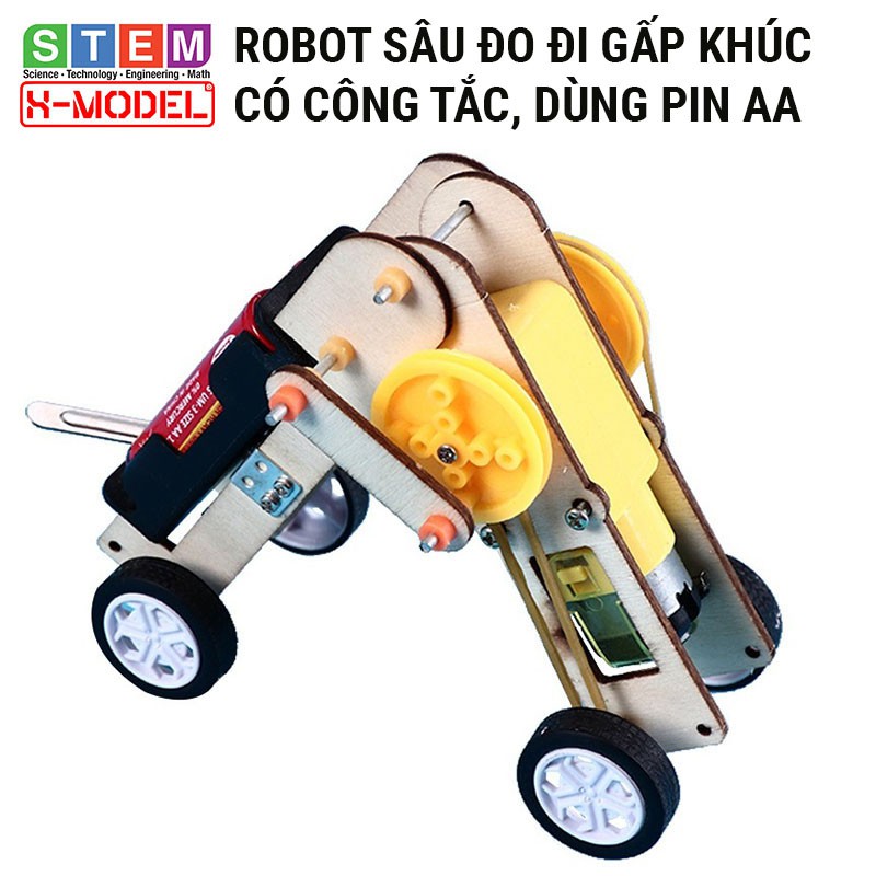 Bộ đồ chơi khoa học tự làm Robot sâu đo đi gấp khúc ST81 cho bé X- MODEL – DIY Wood| Giáo dục STEAM, STEAM