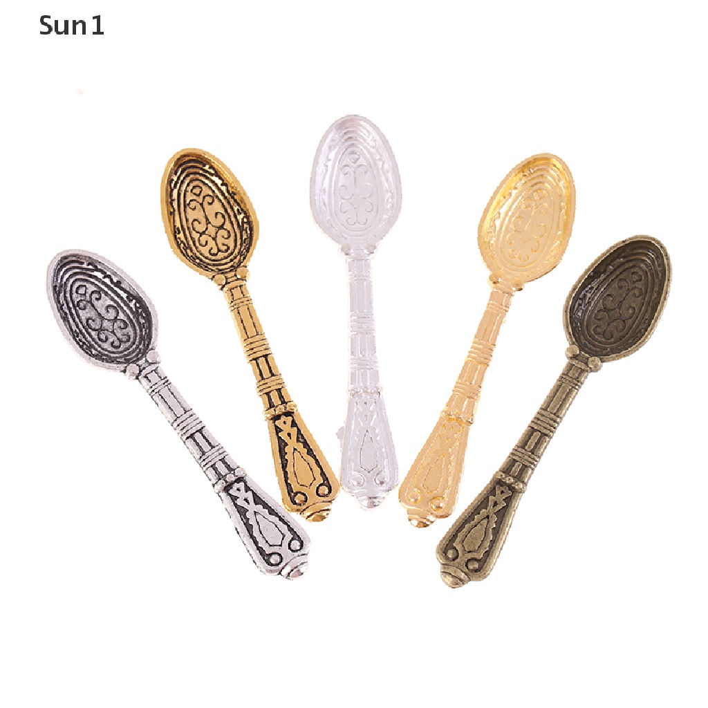 Set 1 / 10 Muỗng / Nĩa Trang Trí Nhà Búp Bê Phong Cách Vintage