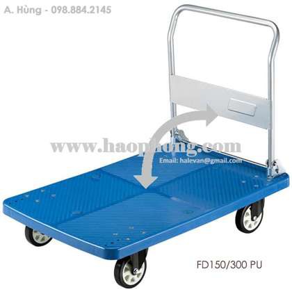 Xe đẩy 150kg Ninda FD150, 4 bánh, tay gấp gọn, độ bền cao, bảo hành 2 năm