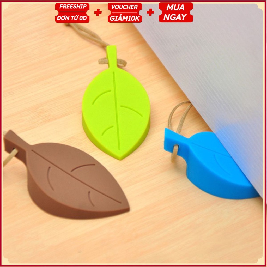 #Combo Chặn Cửa Cao Su HÌNH CHIẾC LÁ Thông Minh - Silicon Chống Va Đập Cửa Kẹp Tay Bé, Gió Lùa Sập Cửa