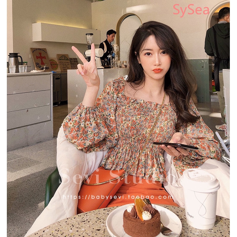 Áo Chiffon Tay Dài In Hoa Phong Cách Retro Cho Nữ | BigBuy360 - bigbuy360.vn