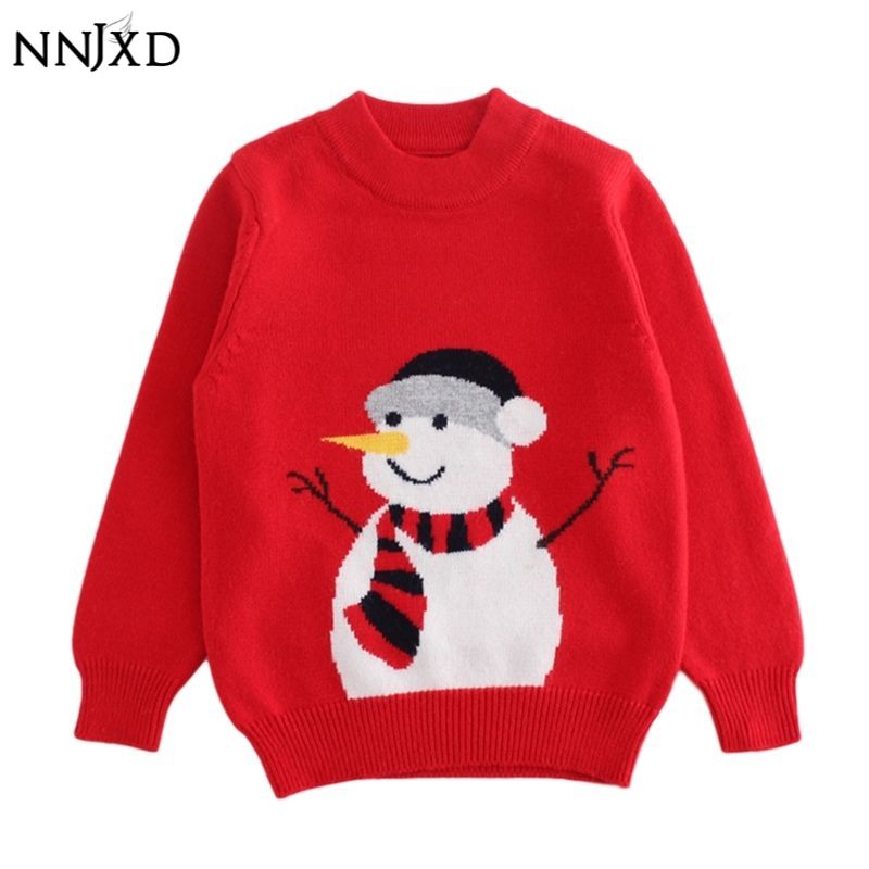 Áo sweater NNJXD dài tay in hình người tuyết dễ thương cho bé từ 3-8 tuổi