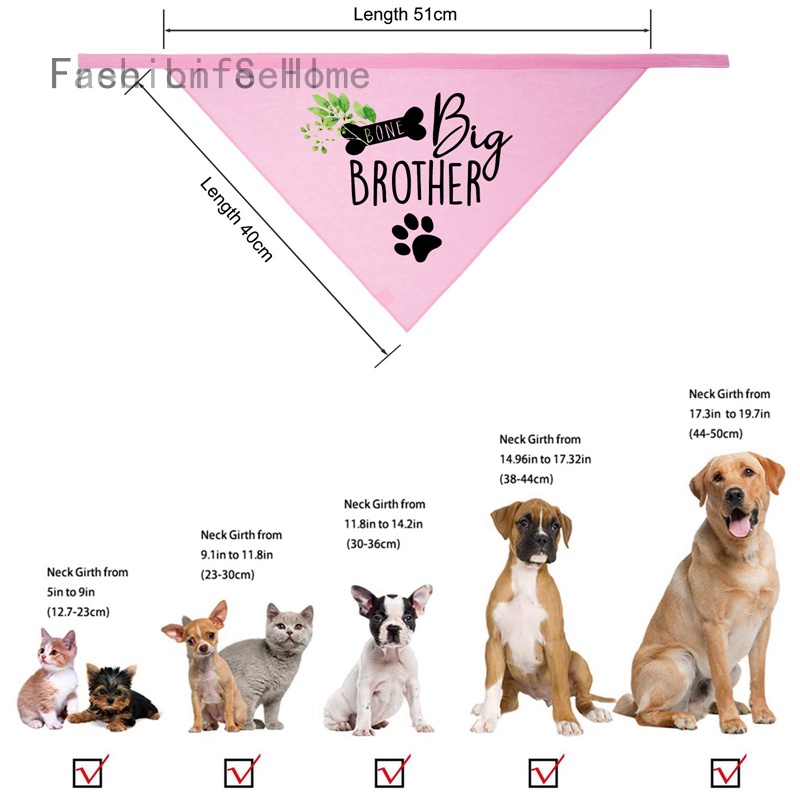 Khăn Choàng Cổ Bandana In Chữ Big Sister/ Brother Pouncement Cho Cún Cưng Dùng Chụp Ảnh